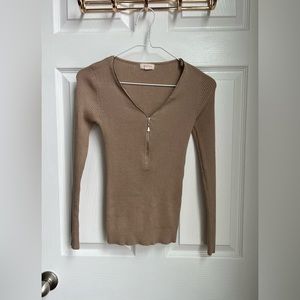 Ambiance Zip Up Long Sleeve Top